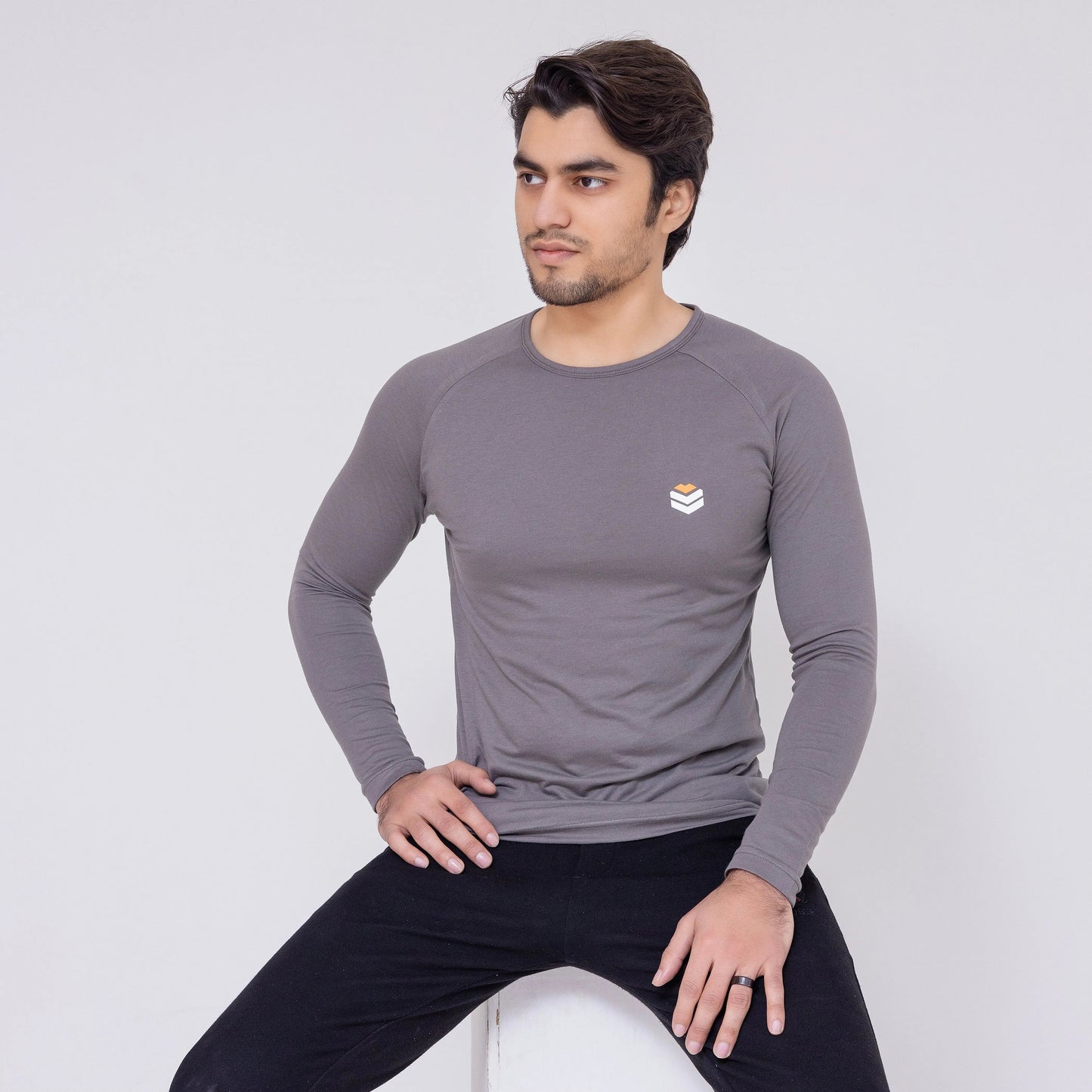 Long Sleeve Plain Grey T-Shirt - Recast